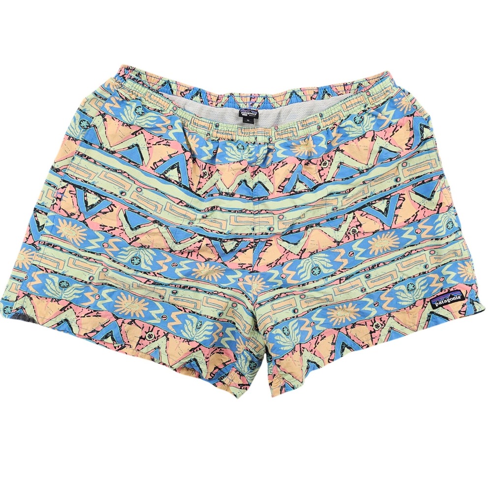 Patagonia Baggies 5" Shorts XL Mens Geometric Tribal Print NetPlus Blue Peach